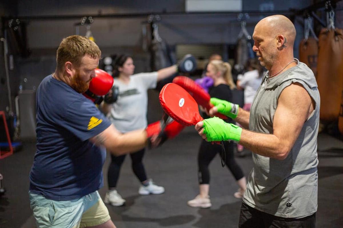 padwork at lunchtime boxing class