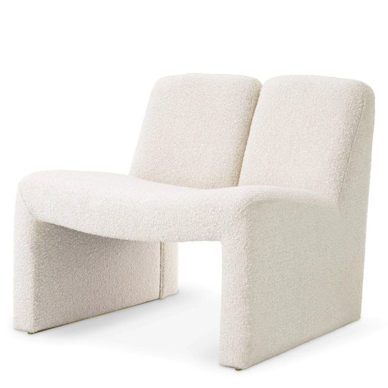 Oti white boucle accent chair
