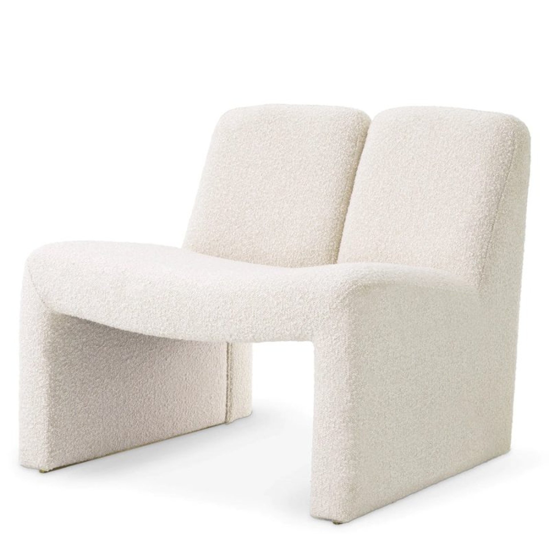 Oti white boucle accent chair