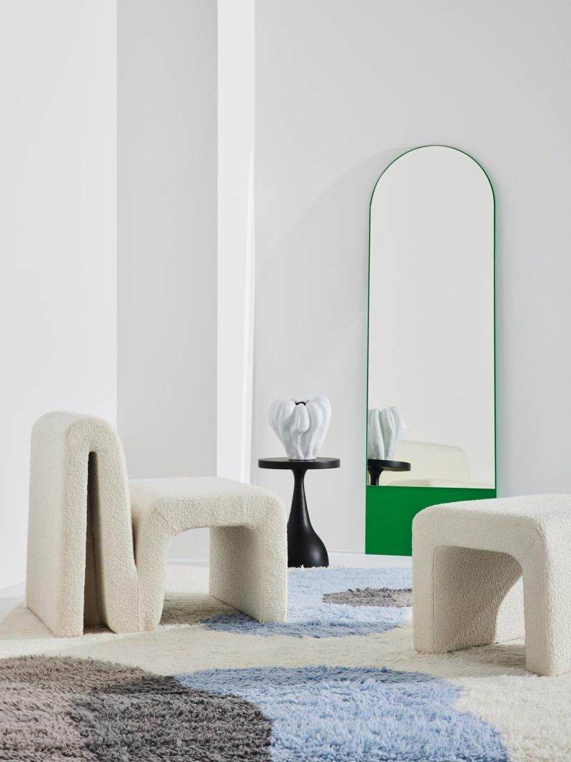 Vostok white boucle accent chair