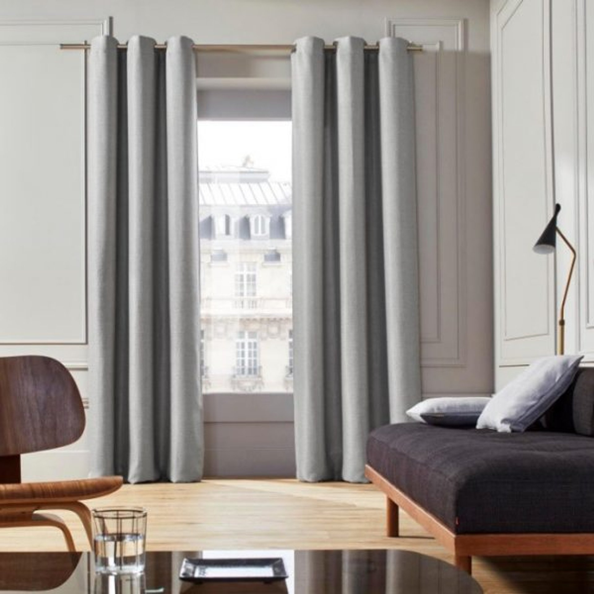 Grey Cotton Curtain