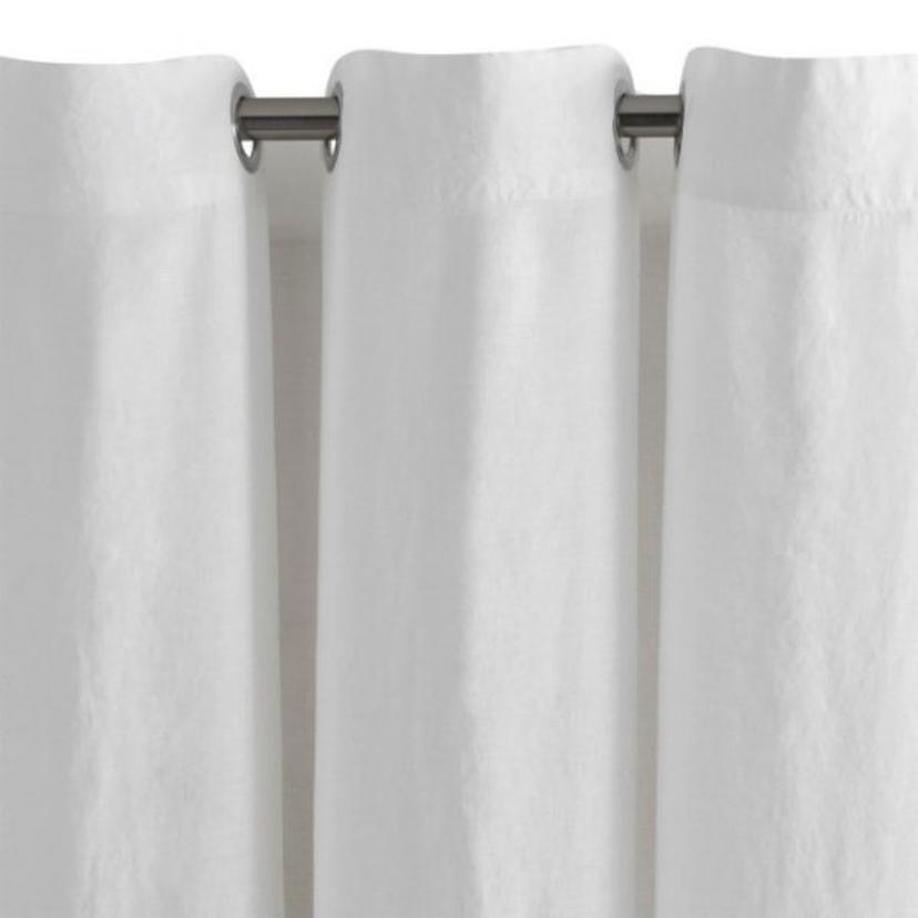 Plain White Linen Curtain — image 2 of 2