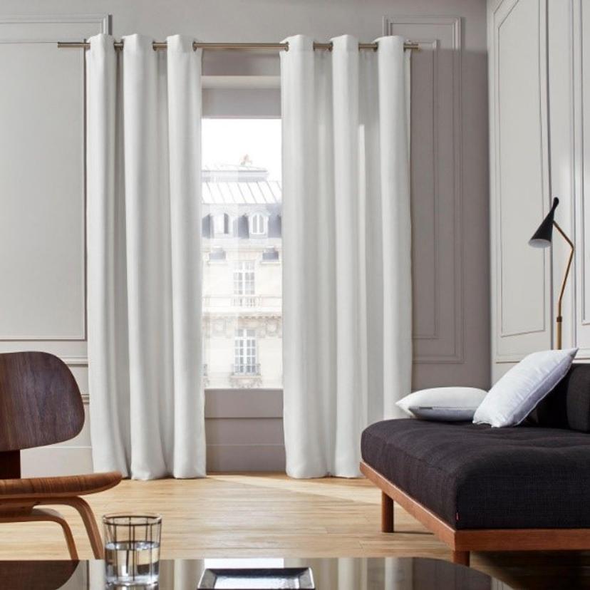 White Cotton Curtain — image 1 of 2