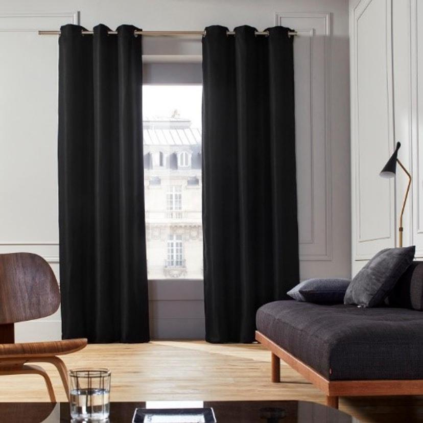 Black Cotton Curtain — image 1 of 2