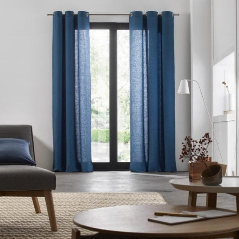 Light Blue Linen Curtain — image 1 of 2