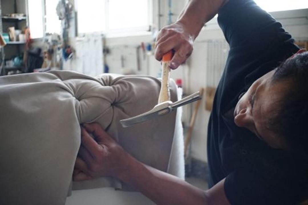 man making a sofa