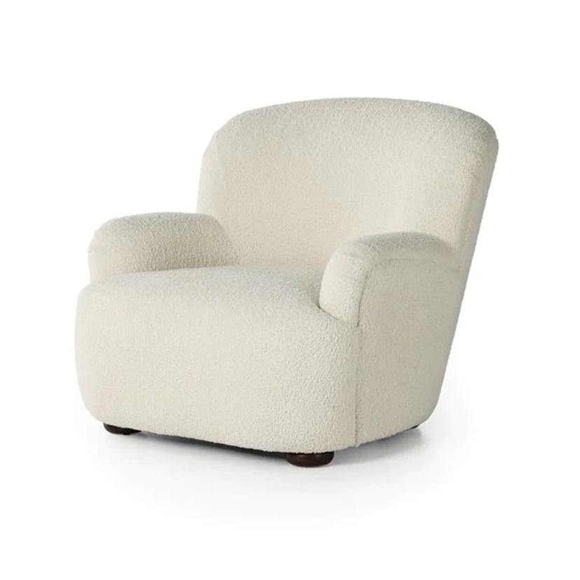 Bomu white boucle armchair — image 1 of 2