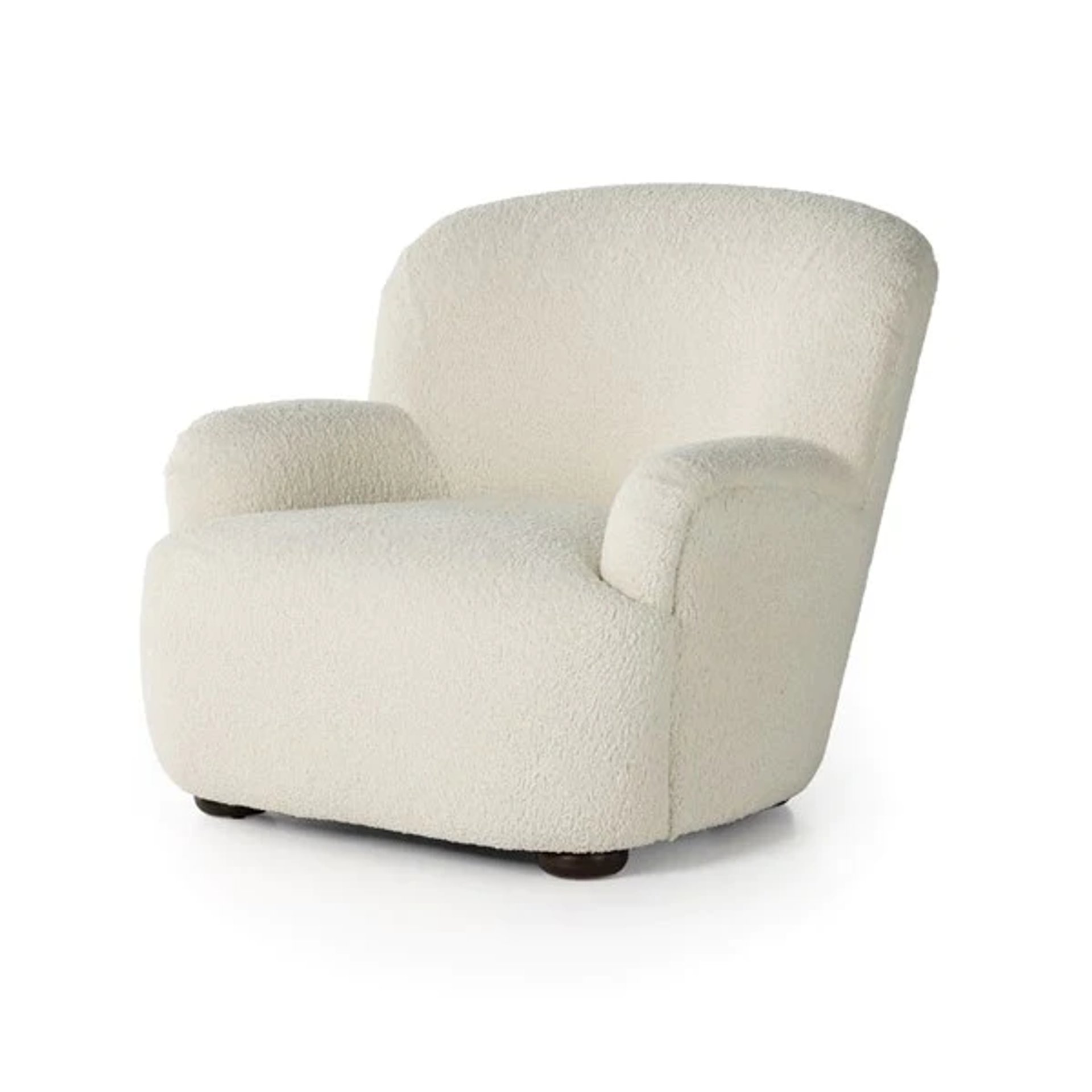 Bomu white boucle armchair