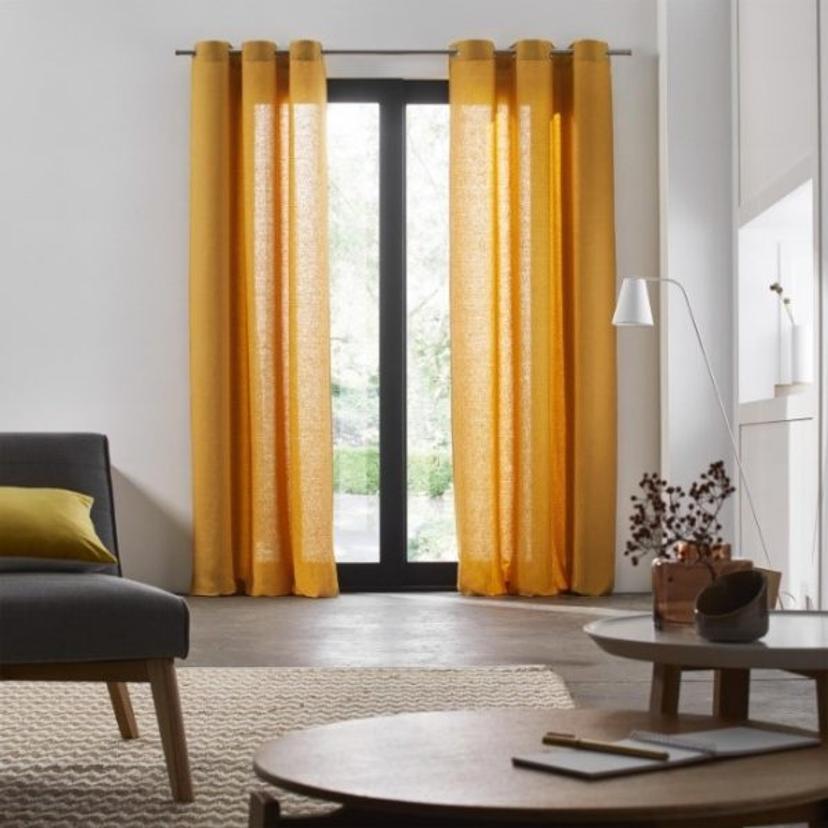 Light Mustard Linen Curtain — image 1 of 2