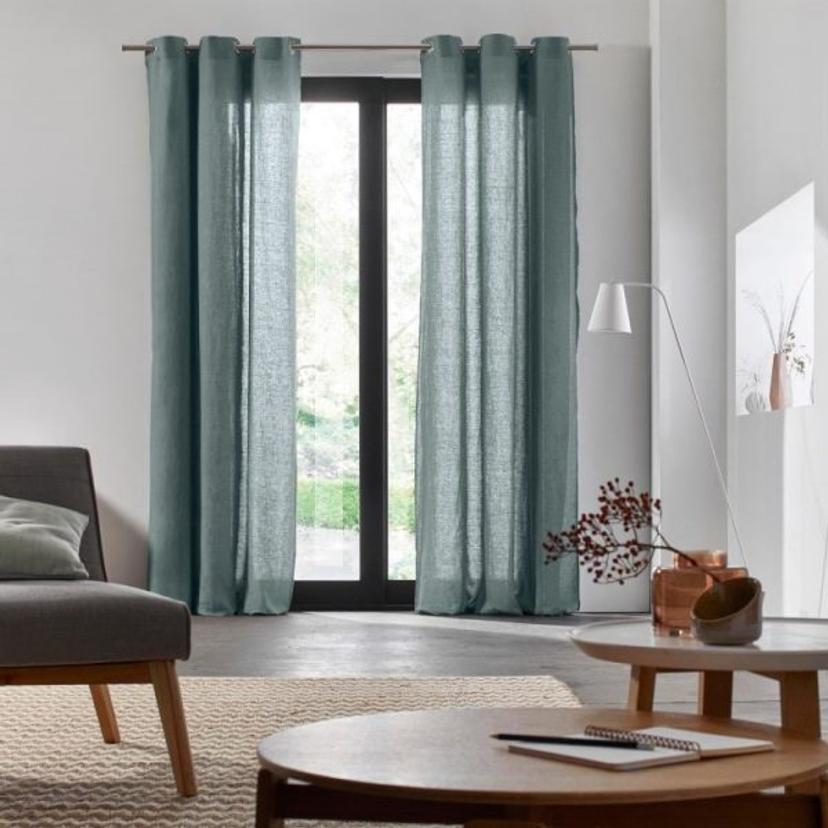 Light Green Linen Curtain — image 1 of 2