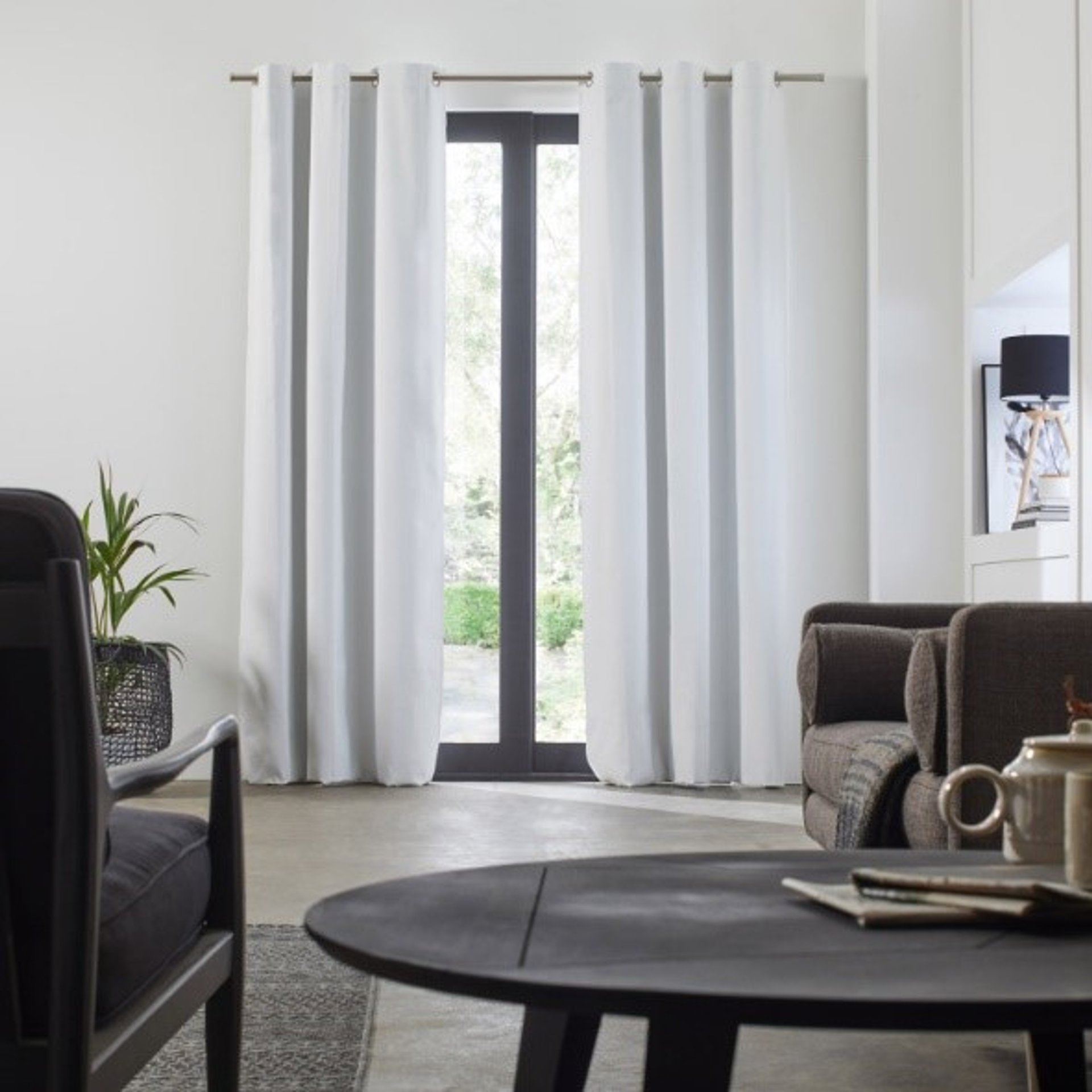 Plain White Blackout Curtain