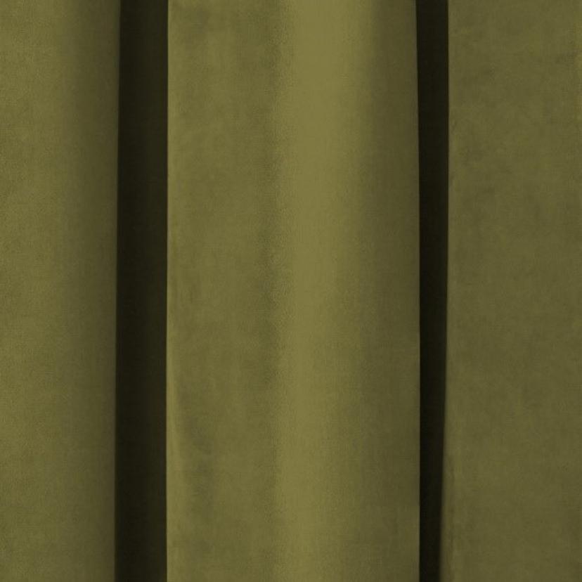 Olive Green Velvet Curtain — image 2 of 2