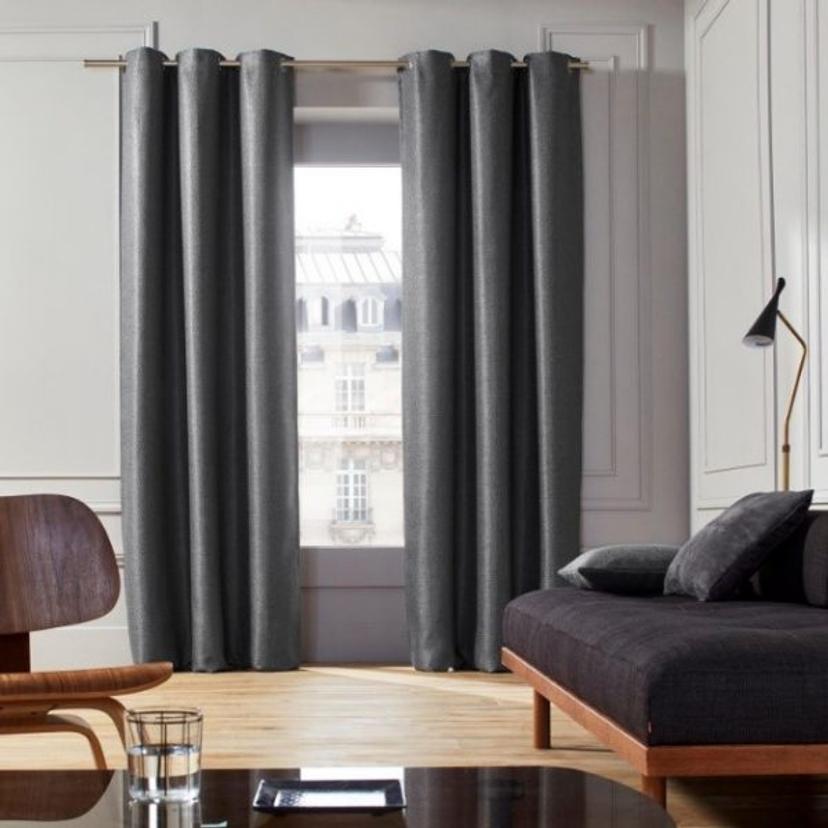 Dark Grey Cotton Curtain — image 1 of 3