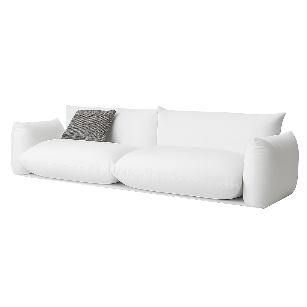 White sofa in a large spacious area