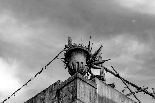 Sculpture on roof.