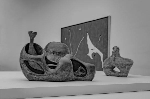 Sculptures in a museum