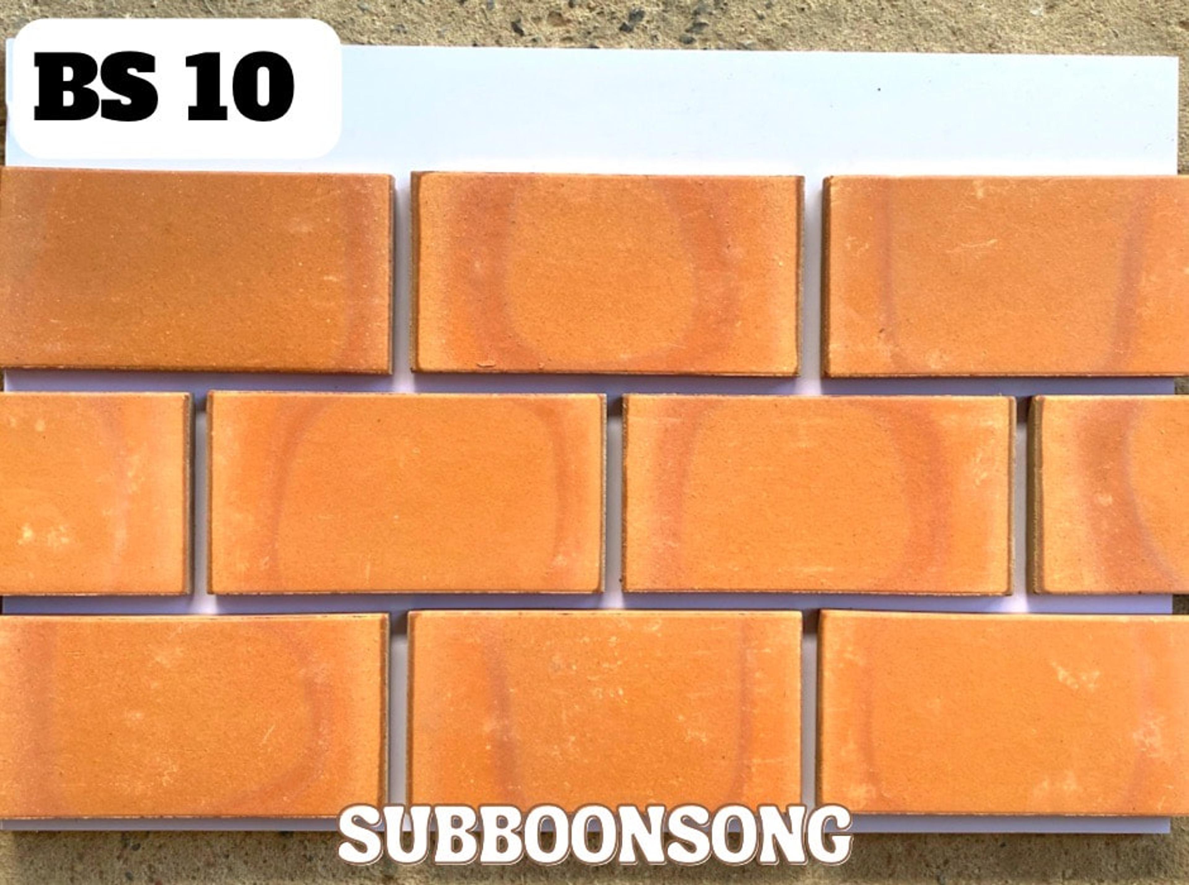 อิฐแปะผนัง BS 10 ผิวเรียบ ขนาด 10 x 20 ซม. โรงอิฐทรัพย์บุญส่ง