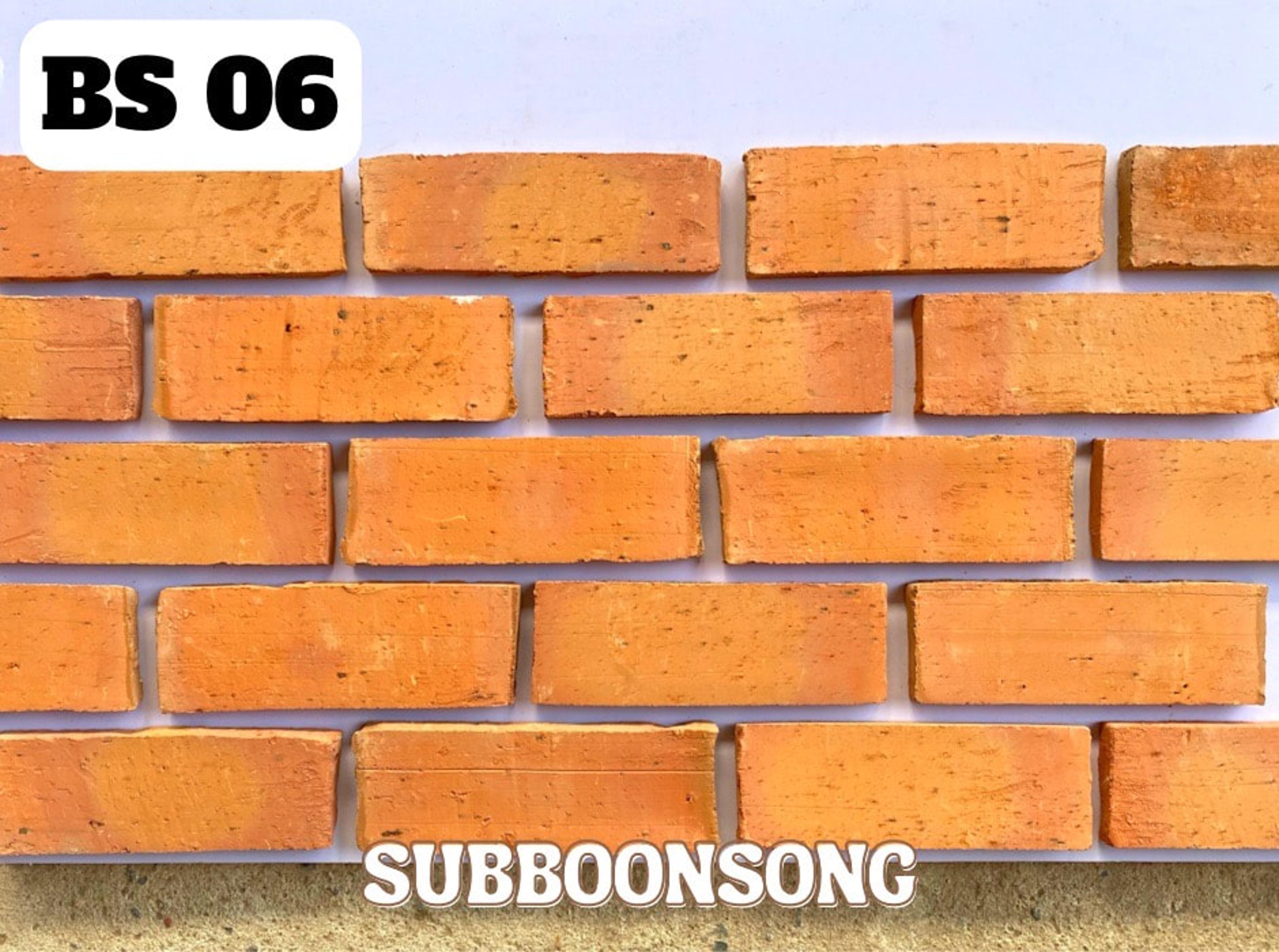 BS 06 อิฐแปะเรียบ 16 ซม. รีดเครื่อง สำหรับตกแต่งผนัง โรงอิฐทรัพย์บุญส่ง