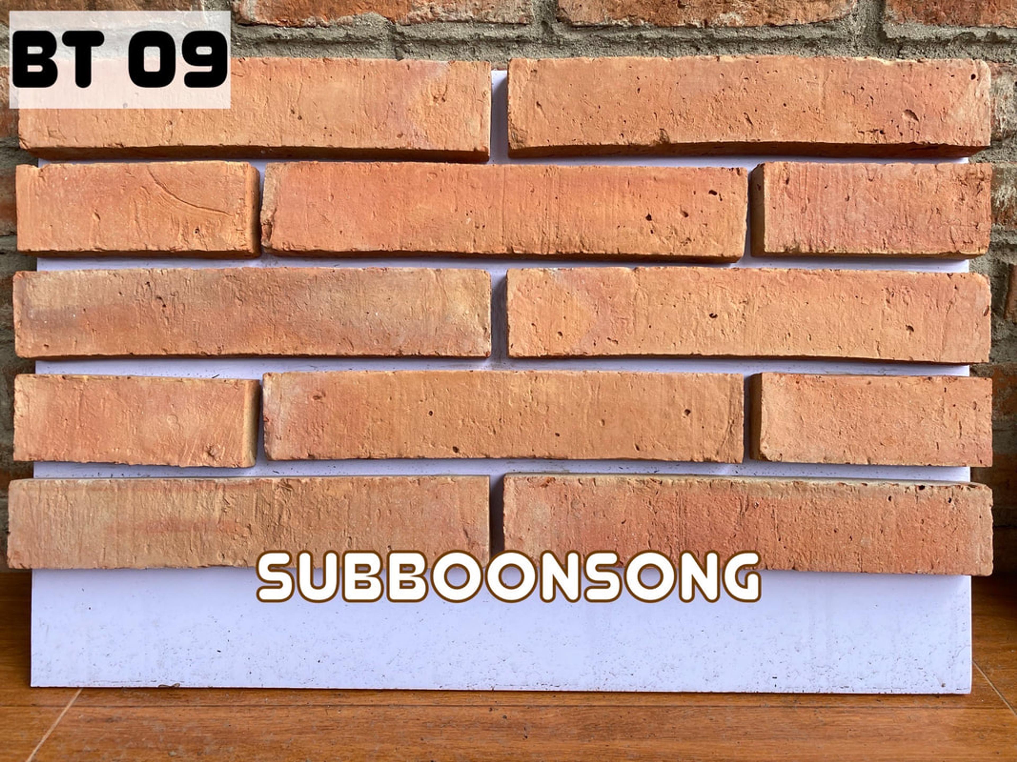 อิฐแปะผนัง BT 09 ผิวหยาบโบราณ ขนาด 5 x 30 ซม. โรงอิฐทรัพย์บุญส่ง