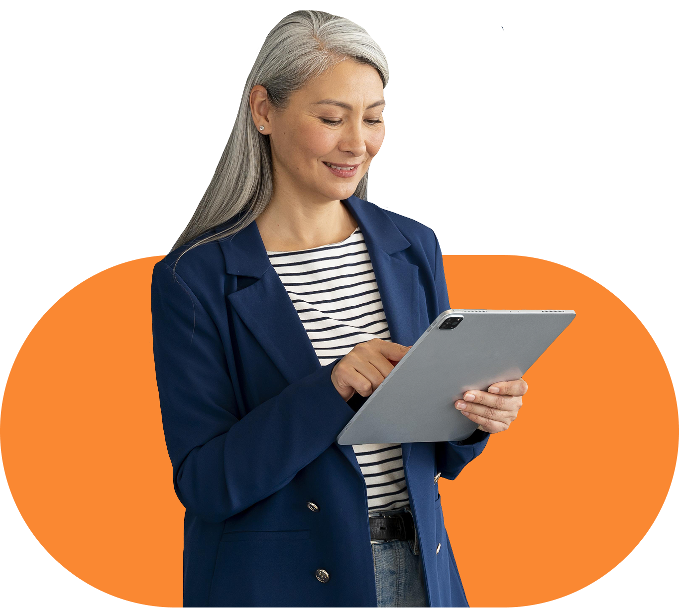 Woman working with tablet