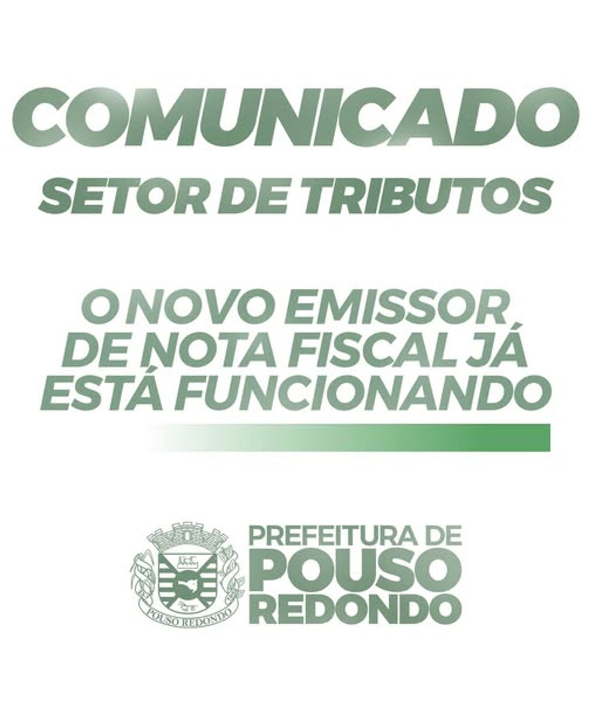 Emissões de Nota Fiscal devem ser feitas exclusivamente pelo novo sistema, em Pouso Redondo