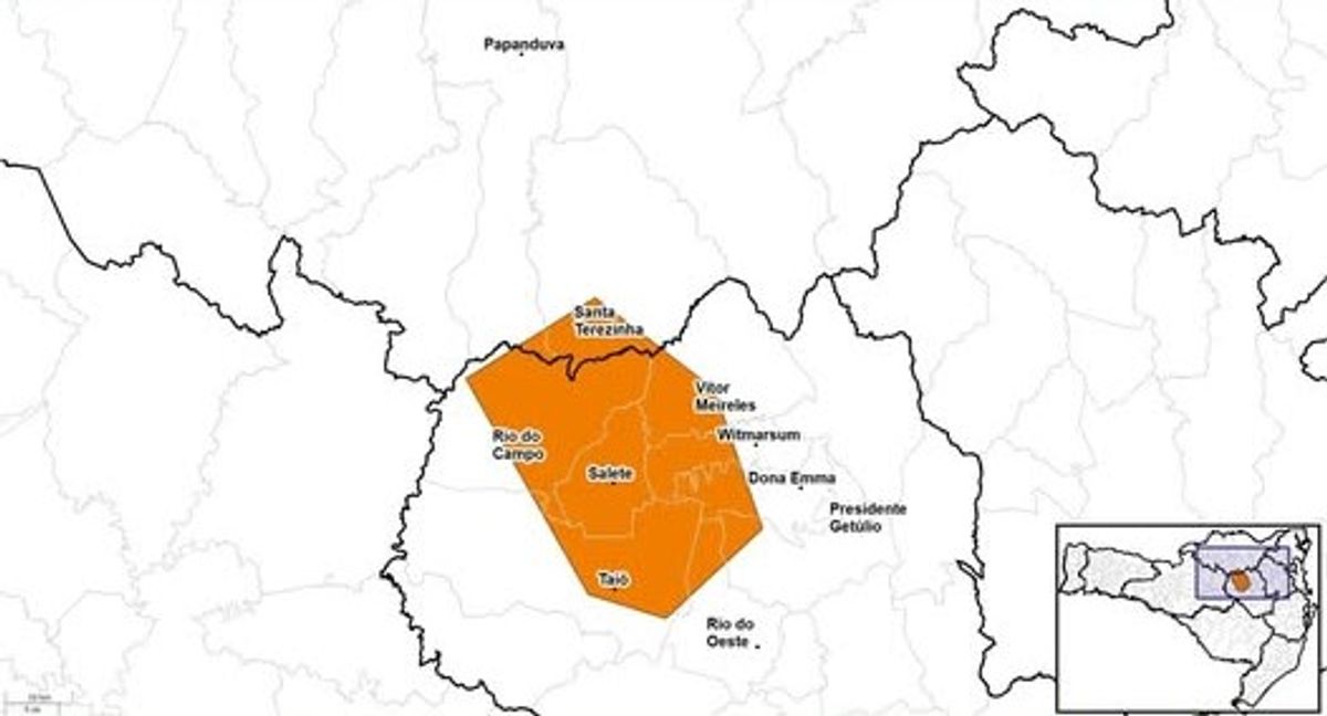 Defesa Civil emitiu alerta de temporal para Taió e mais oito municípios do Alto Vale