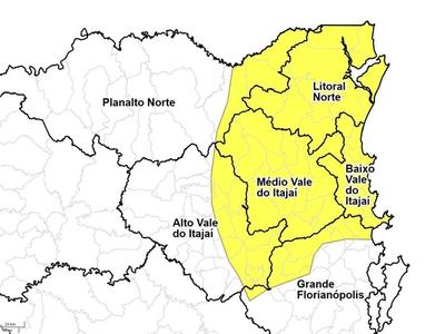 Defesa Civil emite alerta para temporais no Alto Vale