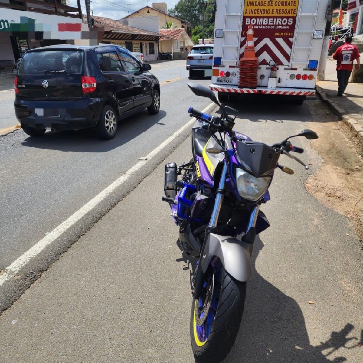 Acidente entre carro e motocicleta é registrado em Ibirama