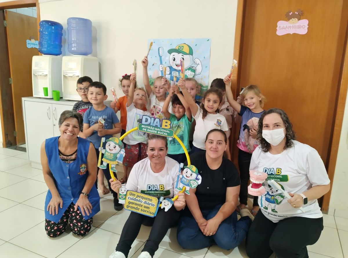 "Dia B" mobiliza crianças e famílias pela saúde bucal em Santa Terezinha