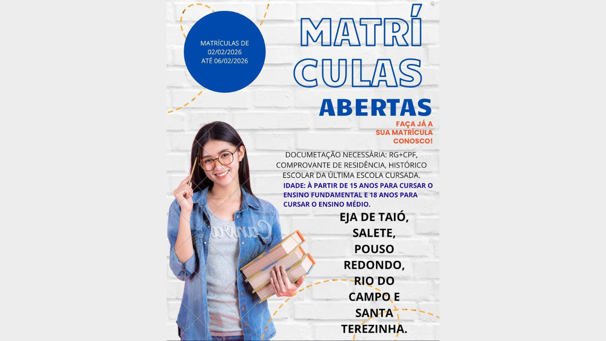 CEJA de Taió abre matrículas para o ano letivo de 2026