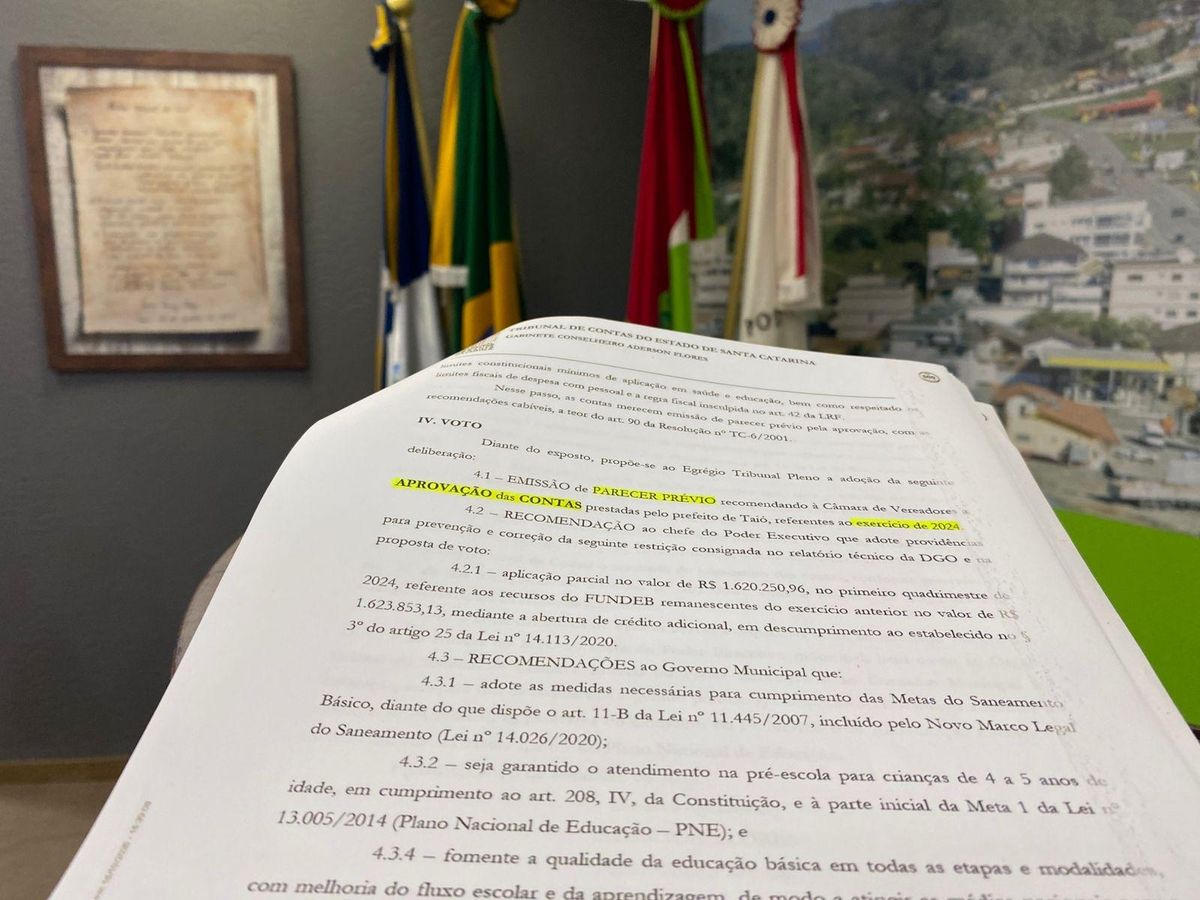 Câmara de Taió aprova contas do último ano de mandato do ex-prefeito Horst Alexandre Purnhagen