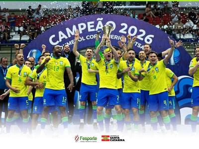 Catarinenses participam de 12° título da seleção brasileira na Copa América de Futsal