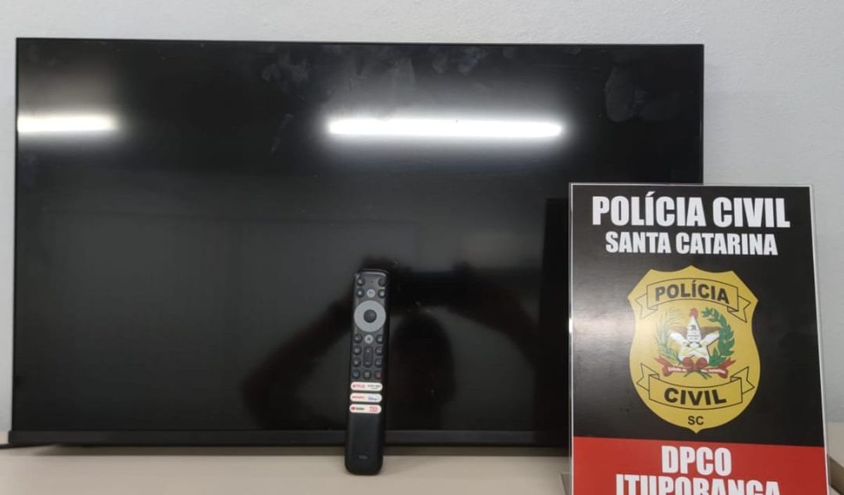 Polícia Civil de Ituporanga recupera TV furtada, logo após o crime