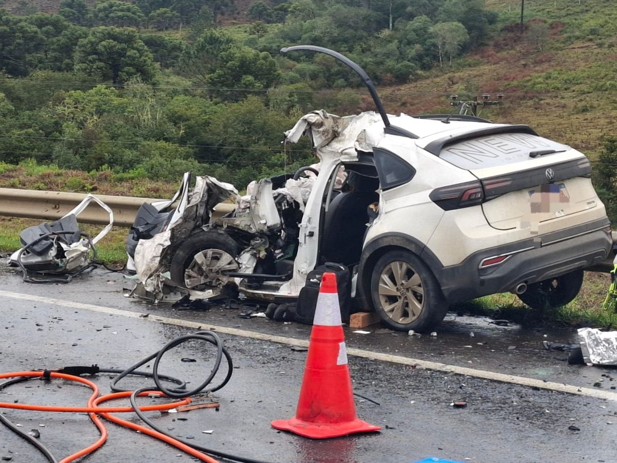 Colisão frontal deixa uma vítima fatal na BR-116 em SC