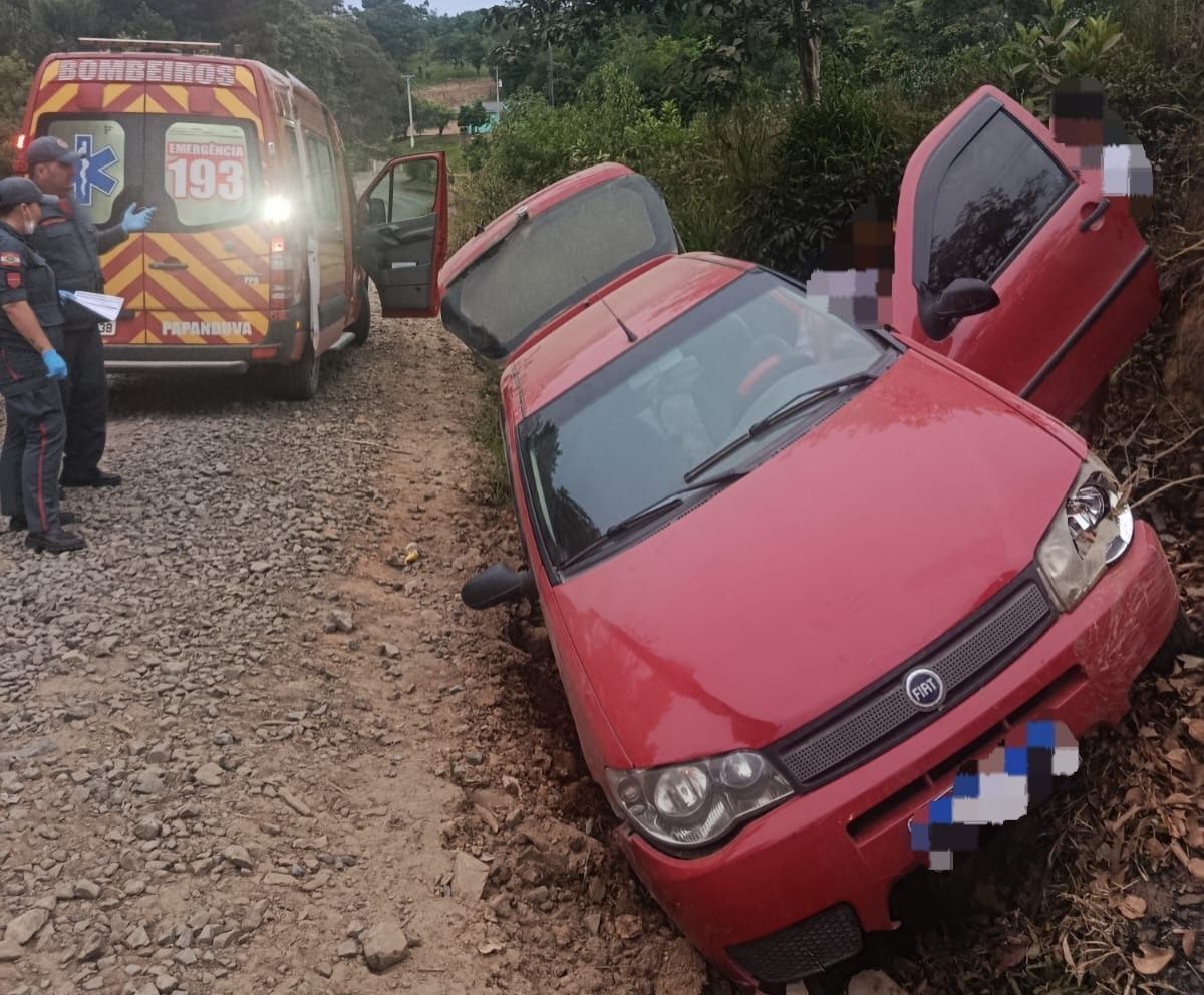 Mulher fica ferida após saída de pista, em Papanduva