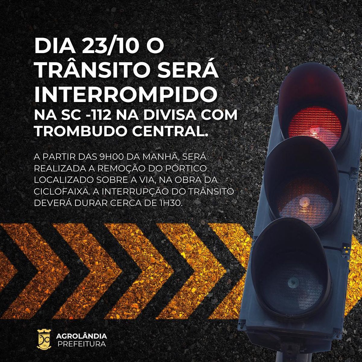 SC-112 entre Trombudo Central e Agrolândia será interditada