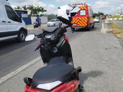 Motociclista fica ferido após colisão com carro na BR-280