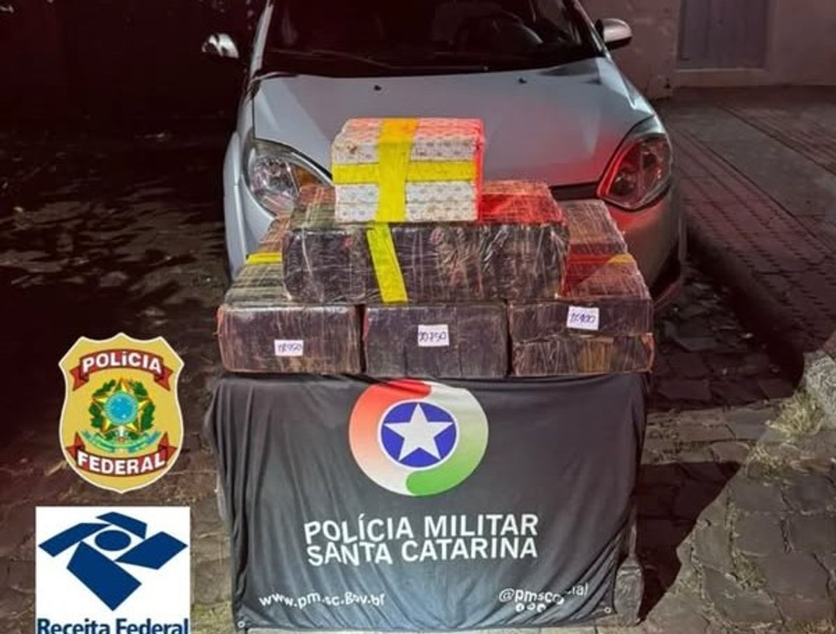 Mais de 300 kg de maconha são aprendidos em rodovia catarinense