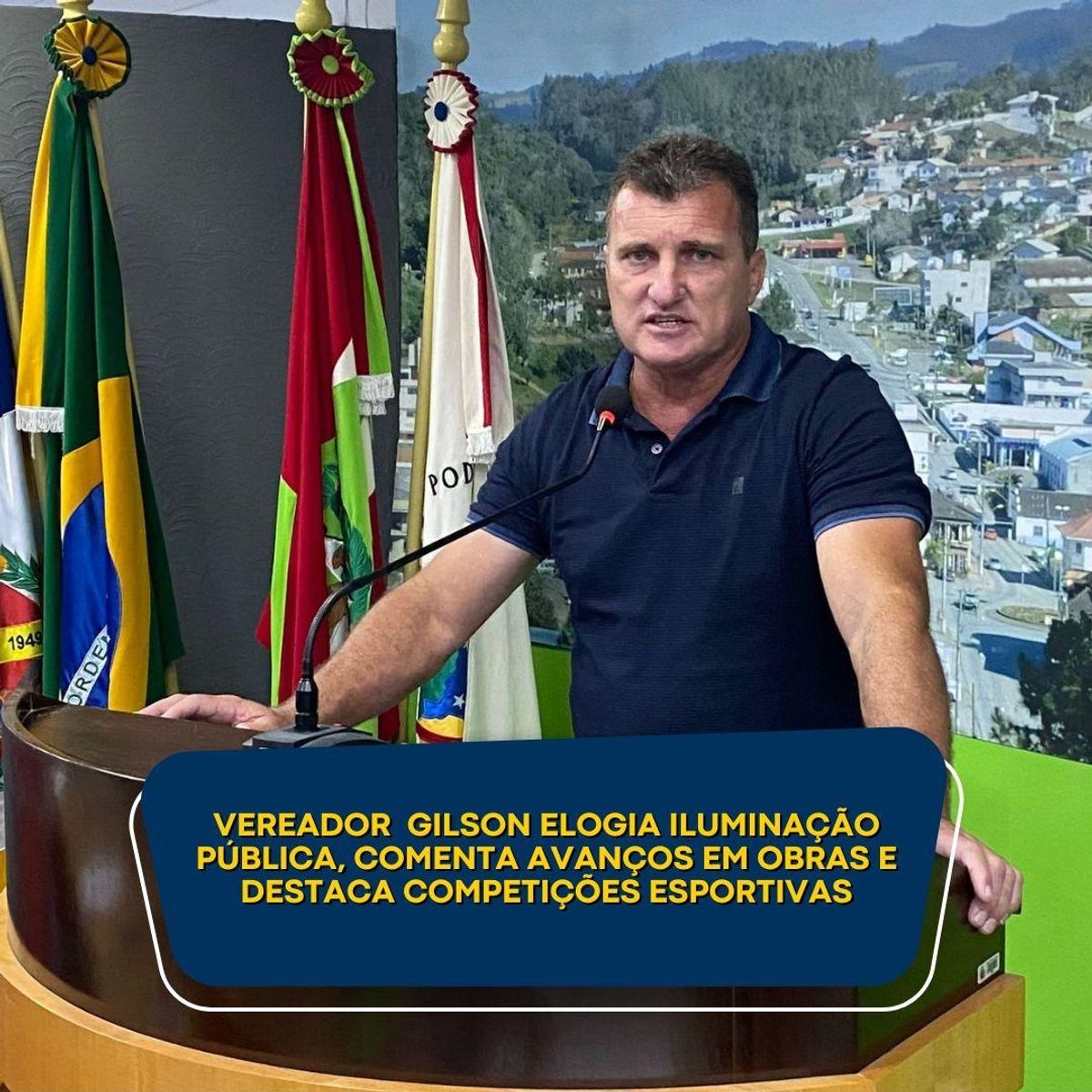 Vereador Gilson Valentini elogia iluminação natalina, comenta avanços em obras e destaca competições