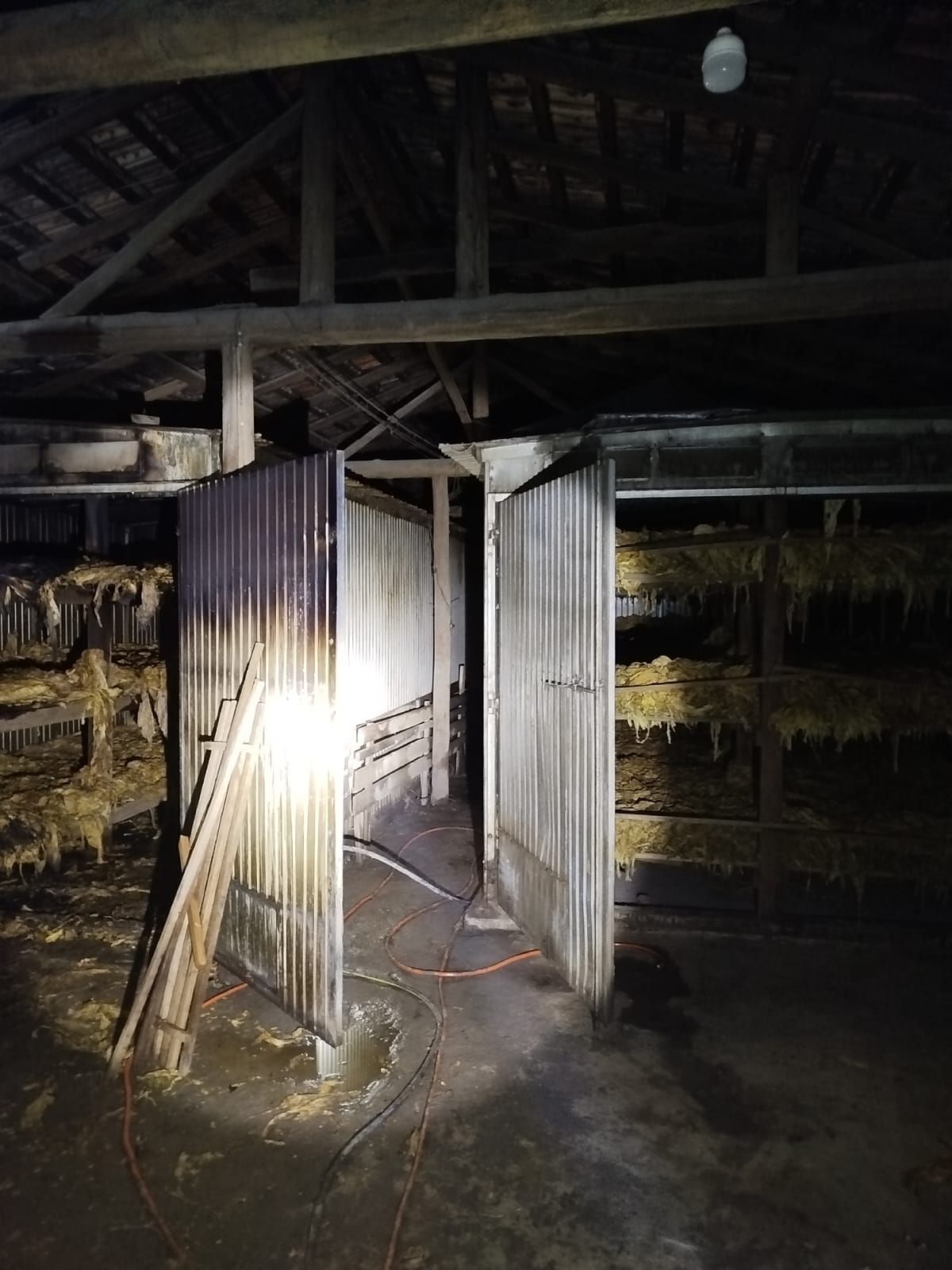 Incêndio em estufa de fumo causa prejuízo de 30 mil reais em Vidal Ramos