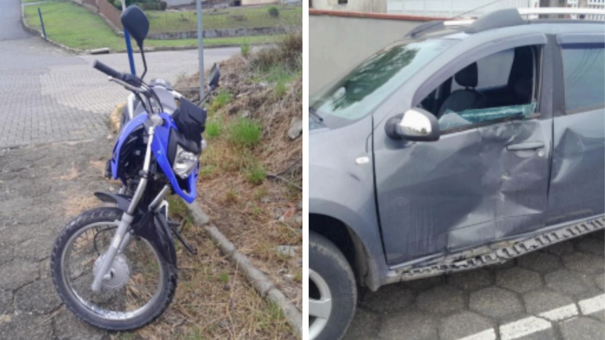 Motociclista fica ferido após colisão com carro em Itaiópolis