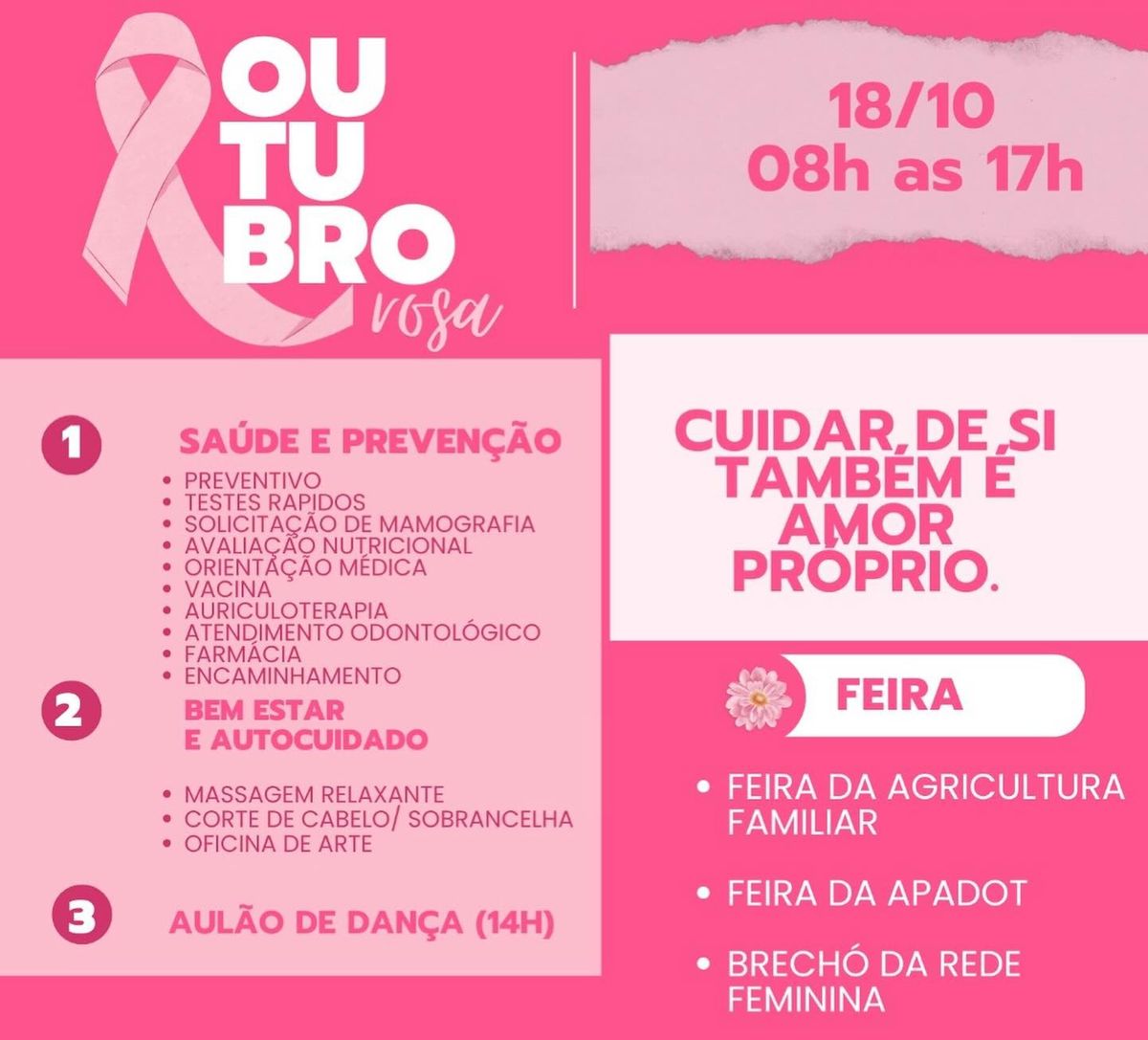 Taió promoverá evento em alusão ao "Outubro Rosa"