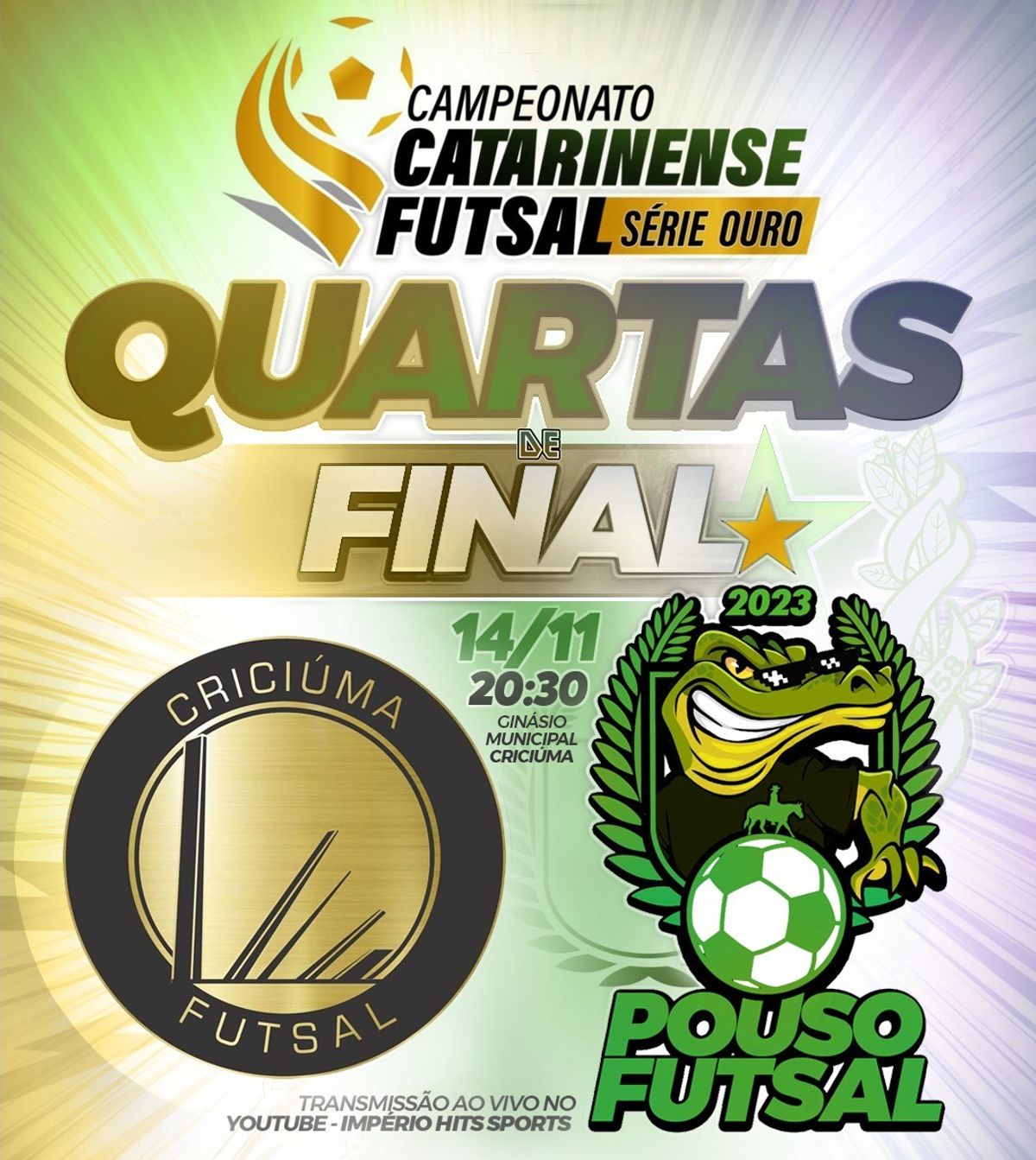 Pouso Futsal visita o Criciúma nesta sexta (14) pelas quartas do Catarinense Série Ouro