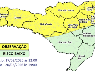 Massa de ar quente mantém temperaturas elevadas em Santa Catarina até sexta-feira
