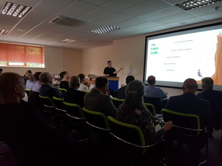 Mark from m3 presenting at our Cyber Security Breakfast.