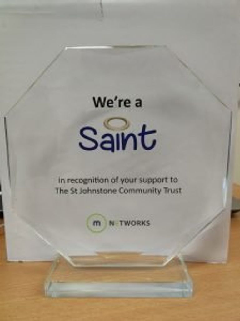 Saints in the Community Award.