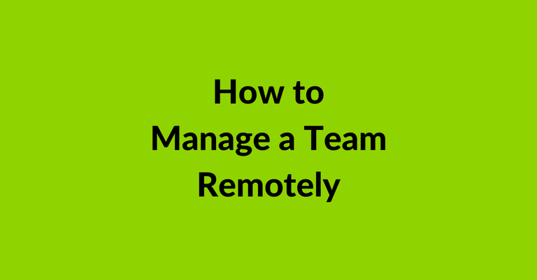 How to Manage a Team Remotely