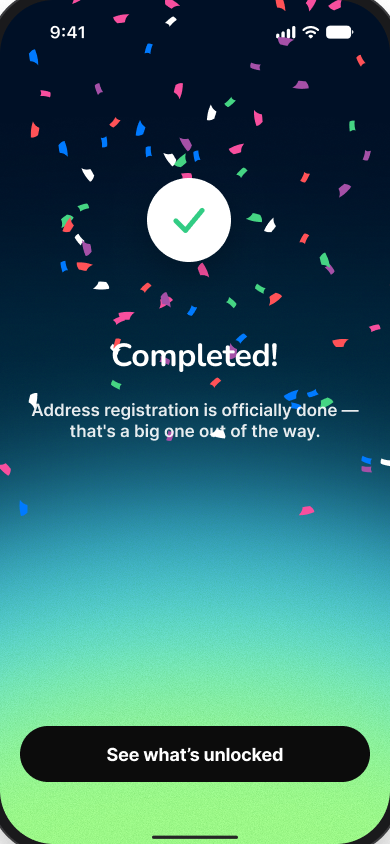 Original Klar Completed! screen
