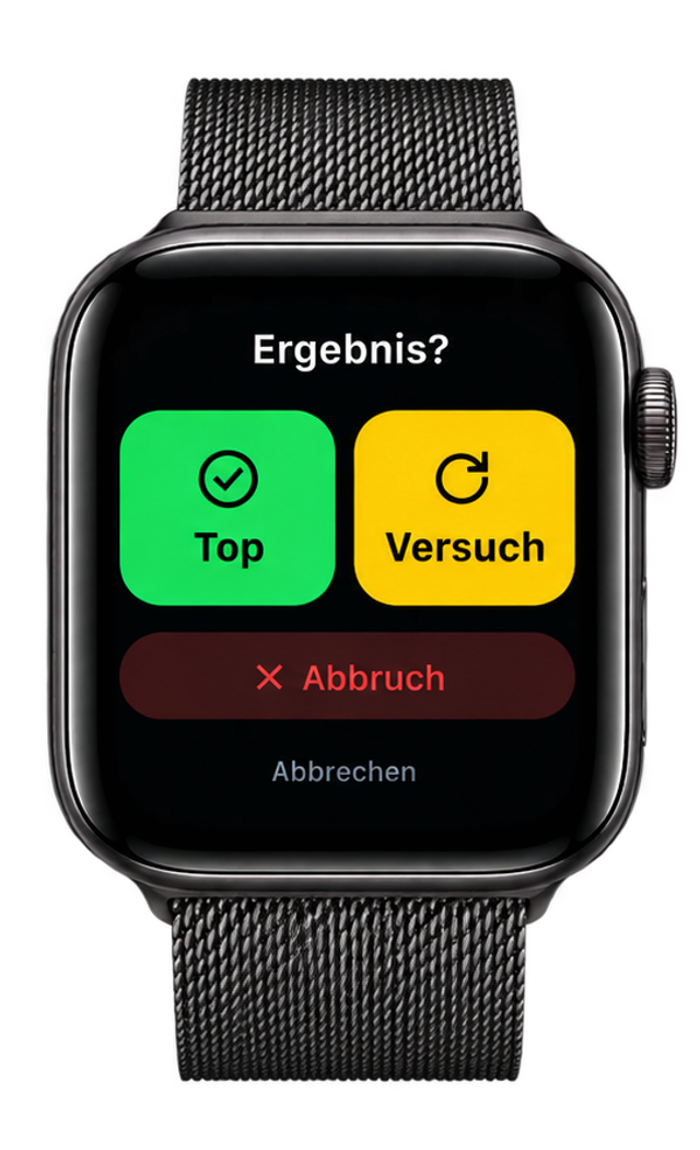 W4 · Ergebnis — Record a top, attempt, or abandoned attempt