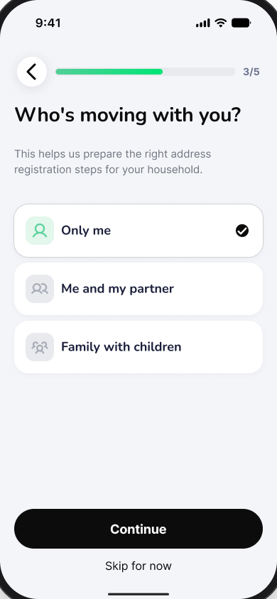 Original Klar Who's moving with you? screen